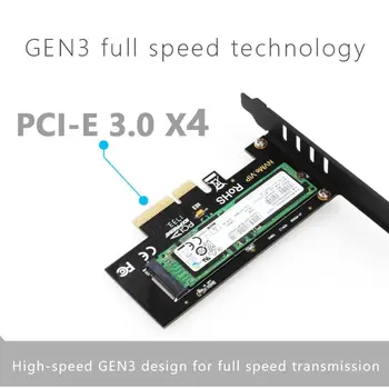 M. 2 NVMe SSD NGFF uz PCIE X4 Adapteris M Taustiņu Saskarne Paplašināšanas Karti Atbalsta PCI Express 3.0 x4 2230-2280 Lielums Pilnu Ātrumu