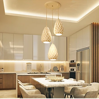 LukLoy Komplekts 3 Modernu LED Pendant Gaismas Kvadrāts Apaļā Virtuves Salu LED Pendant Lampas, Ēdamistaba, Dzīvojamā Istaba Kritums Apgaismojums Bēniņi