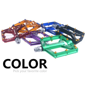 7 Krāsu Velosipēdu Velosipēdu īpaši vieglas MTB Pedāļiem 4 Noslēgtā Paturot BMX Platformas Dzīvoklis Pedāļi, Alumīnija CNC Kalnu Velosipēdu Pedāļi