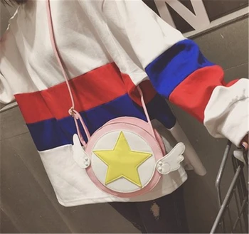 Sailor Moon Crossbody Soma, Plecu Somas Mobilo Telefonu Monēta Maku Anime Cosplay COS Aksesuārus Kvadrātvienādojums Elements Anime Pieaugušo Ziemassvētku