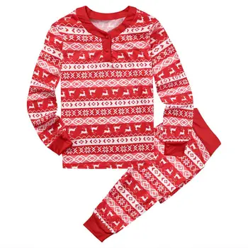 Ziemassvētku Pidžamas Komplekts Sievietēm, Vīriešiem, Vecākiem-bērnu Sleepwear Uzvalks Silts garām Piedurknēm Pidžamas Komplekti Valkāt Mājās Kokvilnas Ziemassvētku Pidžamu Komplekts