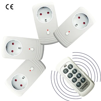 RF 433MHZ Bezvadu Tālvadības Mācību Vadības Pieskarties Slēdži 1 3 5 Eiropas standarta Ligzdas Smart Home Plug Adapteri