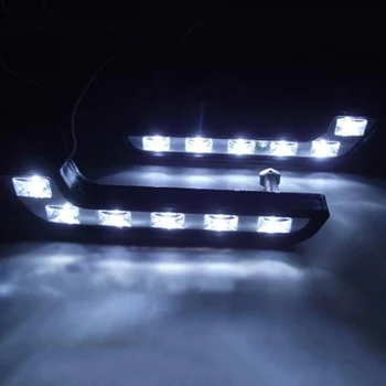 Dropshiping 2gab Universālā 12V Automašīnas Balta, LED Dienas Gaitas Lukturi Auto Braukšanas Priekšējie Miglas Lukturi Ūdensizturīgs Transportlīdzekļa Lukturi