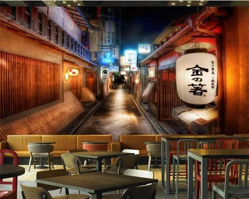 Beibehang Pasūtījuma virtuves tapetes retro iela japāņu restorāns japāņu ēdiens suši restorānu fona foto tapetes