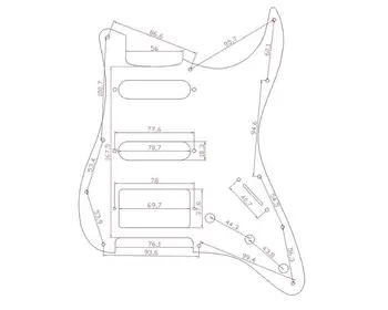 Musiclily Pro 11-Caurumu Apaļā Stūra HSS Ģitāra Stratēģijām Pickguard ASV/Meksikas Stratocaster Atvērt Pikaps, 4Ply Pergamenta Pērle