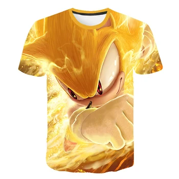 Vasarā Jauno Sonic Ezis t krekls 3d Iespiesti Karikatūra Tshirt Bērniem Drēbes Zēniem T Krekls Meitenēm Skaists Streetwear Ikdienas Topi