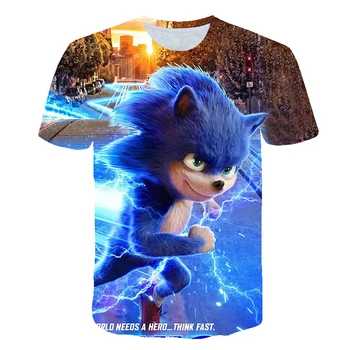 Vasarā Jauno Sonic Ezis t krekls 3d Iespiesti Karikatūra Tshirt Bērniem Drēbes Zēniem T Krekls Meitenēm Skaists Streetwear Ikdienas Topi