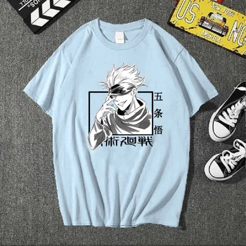 Jujutsu Kaisen Anime T-krekls Uniex Apaļu Kakla Īsām Piedurknēm Gadījuma