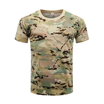 Ar īsām Piedurknēm ACU Maskēties Taktiskā Militārā Vienādu Vīriešu Airsoft Taktiskā Peintbola Drēbes Absorbēt Sviedri Militāro Kaujas Krekls