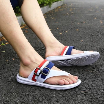 Jaunas čības vasaras 2018. gadam, vīriešu modes clip-toe āra mājas apavi anti-skid sandales sandales.