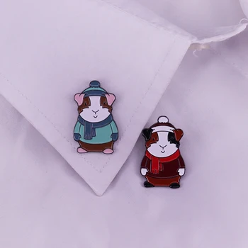 Pāris sniegavīrs piespraudes Ziemassvētku pin sarkanu šalli cimdus nozīmītes gudrs ziemas rotaslietas pāris draudzeni, draugu, mīlestības piederums