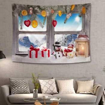Gobelēns Ziemassvētku Sienas Karājas Ziemassvētku Sniega Home Deco Ziemassvētku Windows Drukas Gobelēni Liela Izmēra Bezmaksas Piegāde Gobelēni