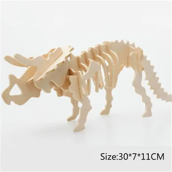 1GB DIY Smieklīgi Skeleta Modelis, Koka Izglītības Saprātīga Interaktīvās Rotaļlietas 3D Simulācijas Dinozauru Puzzle Rotaļlietas Bērniem Dāvanas