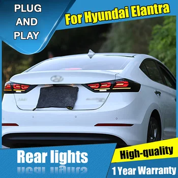 Auto Stils LED TailLamp par Hyundai Elantra Taillight montāža 16-18 par Elantra Aizmugurējās Gaismas, dienas gaitas lukturi+Pagrieziena Signāla gaismu ar 2gab