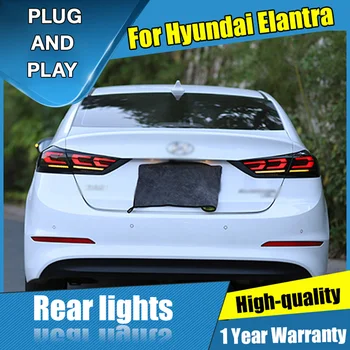 Auto Stils LED TailLamp par Hyundai Elantra Taillight montāža 16-18 par Elantra Aizmugurējās Gaismas, dienas gaitas lukturi+Pagrieziena Signāla gaismu ar 2gab