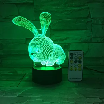 Jauki 7 Krāsas, 3D Trusis Formas LED Lukturi Atmoshpere Gaismas ar Slēdzi, Lampas kā Bērnu Svētku Dāvanas Attālos Vai Touch Kontroli