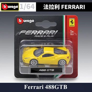 Bburago 1:64 Ferrari 488GTB Y sakausējuma modeļu Automašīnas modeļa Rotaļlietu kolekcija dāvanu