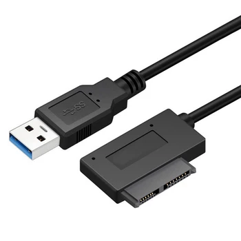 Jauno USB 3.0 7+6 13Pin Slimline SATA Kabeli Portatīvie DVD/CD-ROM HDD Diska Adapteri,