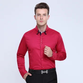 VSD Liels Pārdošana itāļu Stilā Dubultā Apkakle Shirting Modes Slim fit Long Sleeve Premium Kokvilnas Vīriešu Krekls Pavisam Eiropā Lielums 1319