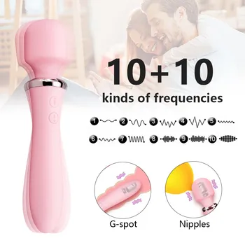 Spēcīgu Klitora Vibratori USB Papildināt Burvju Nūjiņu AV Vibrators Massager 10 Režīmā Seksuālo Wellness Erotiska Seksa Rotaļlietas Sievietēm