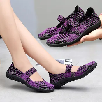 Sieviešu kurpes vasaras čības jauktu krāsu dzīvokļi ar ikdienas apavi sieviete salds hook& loop čības dāmas kurpes zapatos mujer de