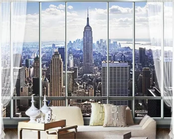 Beibehang papel de parede 3d tapešu līmi Mājas dekoru stereo logu, Ņujorka tapetes guļamistabā, tapetes, mājas sienas