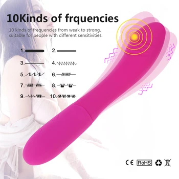 10 režīmi nekustamā dildo G Spot Vibrators Sievietēm, Mīkstas Sievietes Maksts Klitora Stimulators Massager Masturbator Seksa Produkti Pieaugušo