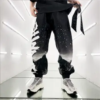5XL Vasaras Mens ins Harajuku Lielgabarīta Bikses Streetwear Hip Hop Kravas Bikses Vīriešu Ikdienas Japāna Plānas Bikses Vaļīgas Bikses Punk