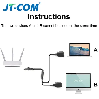 RJ45 LAN Ethernet Savienojumu Kabelis Y Adapteris Cat5 Tīkla Sadalītājs Portatīvo 1 Vīrietis 2 Sieviete Stabilu Pārvades Viegli Izmantot
