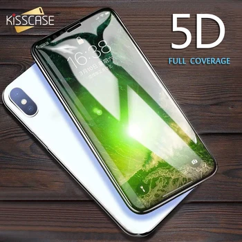 KISSCASE 2gab Rūdīta Stikla, uz iPhone 6s 6 7 8 9D Nano sprādziendrošas Stikla iPhone X XS Max 5S SE Ekrāna Aizsargs