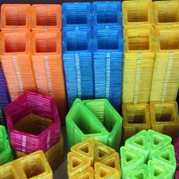 102-266pcs Magnēts Plastmasas Celtniecības Bloku Rotaļlietas Krāsa Caurspīdīga MINI Izmēra, Trīsstūra Laukums ar Panorāmas Ratu Rotaļlietas, Dāvanu Zēniem Meitene
