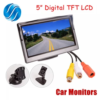 Auto Monitors 5.0 Collu TFT LCD 800*480 16:9Screen 2 Veidu Video Ievades HD Digitālā Krāsains Par Atpakaļskata Atpakaļgaitas Kamera, VCD, DVD