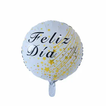 10Pcs 18inch spāņu Feliz Dia Folijas gaisa Balons Happy Birthday Party Apdare Pieaugušo Kāzu Kārta Hēlija Baby Dušas Bērniem Globos