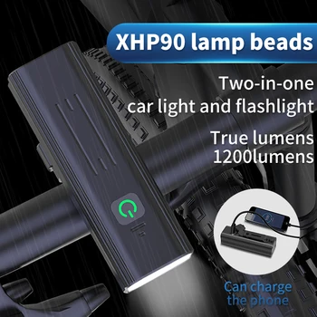 Jauns Spēcīgs XHP90 MTB Velosipēds Gaismas Priekšā T6/L2/P50 Ūdensizturīgs USB Uzlādējams LED Lukturīti 3200mAh Velosipēdu Lukturu Power Bank