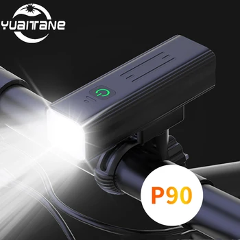 Jauns Spēcīgs XHP90 MTB Velosipēds Gaismas Priekšā T6/L2/P50 Ūdensizturīgs USB Uzlādējams LED Lukturīti 3200mAh Velosipēdu Lukturu Power Bank