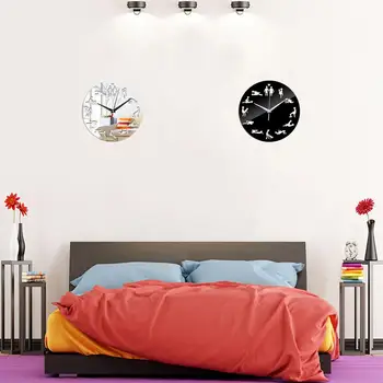 Radošā DIY akrila spogulis sienas pulkstenis vienkāršas mājas apdare izslēgt foto rāmis, sienas uzlīmes, kvarca pulkstenis