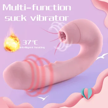 Maksts Nepieredzējis Dildo Vibratoru Pieaugušo Seksa Rotaļlietas Sievietēm 7Speed Vibrējošais Apkures Klitora Sūcējs G Spot Stimulators Dildo Vibratoru