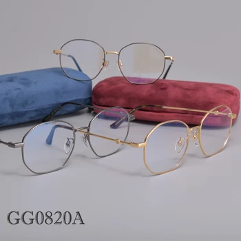 Itāļu Luksusa Zīmolu augstas kvalitātes optiskā Nelegālo metāla brilles rāmis GG0820A Recepšu brilles, Briļļu rāmis rāmis