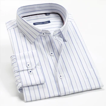 VROKINO 9XL 10XL 11XL 12XL 2020. gada rudenī jaunu Vīriešu biznesa gadījuma kokvilnas krekls Modes augstas kvalitātes krekls ar garām piedurknēm