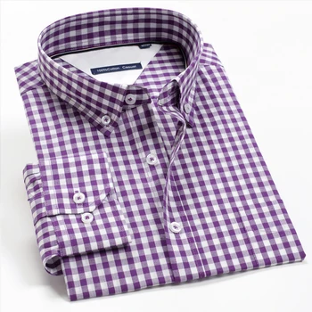 VROKINO 9XL 10XL 11XL 12XL 2020. gada rudenī jaunu Vīriešu biznesa gadījuma kokvilnas krekls Modes augstas kvalitātes krekls ar garām piedurknēm