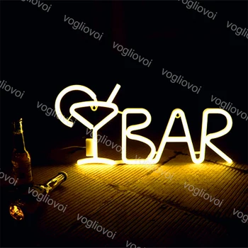 Vogliovoi Nakts gaisma Neona Zīme SMD2835 3D Iekštelpu Burtu Formas Bar Modelis Brīvdienu Xmas Party Kāzu Galda Lampa