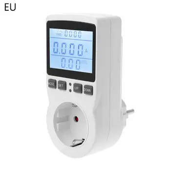 Digitālās Strāvas Mērītāja Pieslēgvietu, ES/ASV/UK Plug Enerģijas Skaitītāja Strāvas Spriegumu Vatu Elektroenerģijas Izmaksas Mērīšanas Monitora Jaudas Analizators