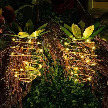 1-4gab LED Saules Āra Dārza Ūdensizturīgs Ananāsu Formas gaismas Āra Sienas Lampas Pasaku Nakts Apgaismojums, Dzelzs Stieples Mākslas Mājas Dekoru