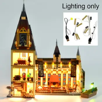 LED Light Komplekts Lego 75954 Zālē, Celtniecības Bloki, Ķieģeļi, Dāvanas, Rotaļlietas Bērniem, Bloki Modelis Rotaļlietas C9F7