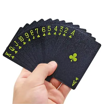 Melns PVC Pokera Ūdensnecaurlaidīga Plastmasas Spēļu Kārtis Puse galda Spēle Skrubis Poker
