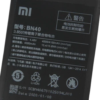 XIAOMI Oriģinālo Rezerves Akumulatoru Xiaomi Redmi 4 Redmi 4 Pro Prime Edition BN40 Telefonu Baterijas 4100mAh