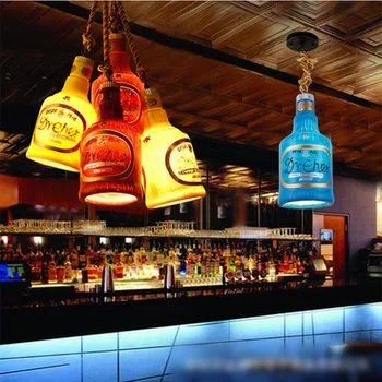 Vīna pudele Bārs Vitrīna Virtuves Lampas LED restorāns Dekori Ķermeņi retro kulons Lampas piekare gaismeklis rajons