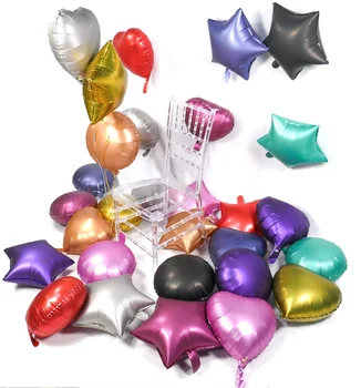 50gab 18inch Sirds Kārta Star Metāla folijas gaisa Balons, Kāzu Dekorācijas, Dzimšanas dienas svinības Balonu Matēta Metāla Sirds Zvaigzne Hēlijs, Gaisa bumbu