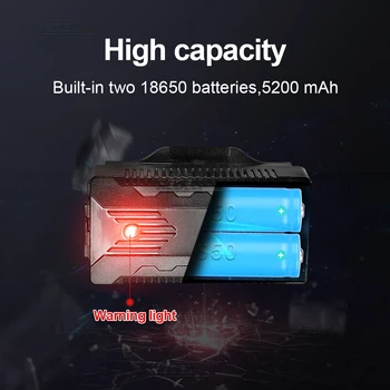 Visspēcīgākais XHP100 Led Lukturis 18650 USB Uzlādējams led priekšējie Lukturi XHP70 lukturi 8000 LM Galvas Lukturīti medību Laternas