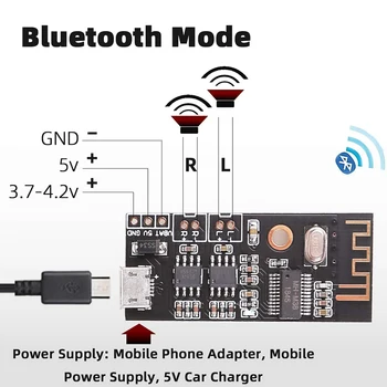 Bluetooth Pastiprinātājs Valdes, 5W +5W Izejas Jauda, DC 3,7 V-4,2 V/5V Mini Bluetooth Skaļrunis Valde